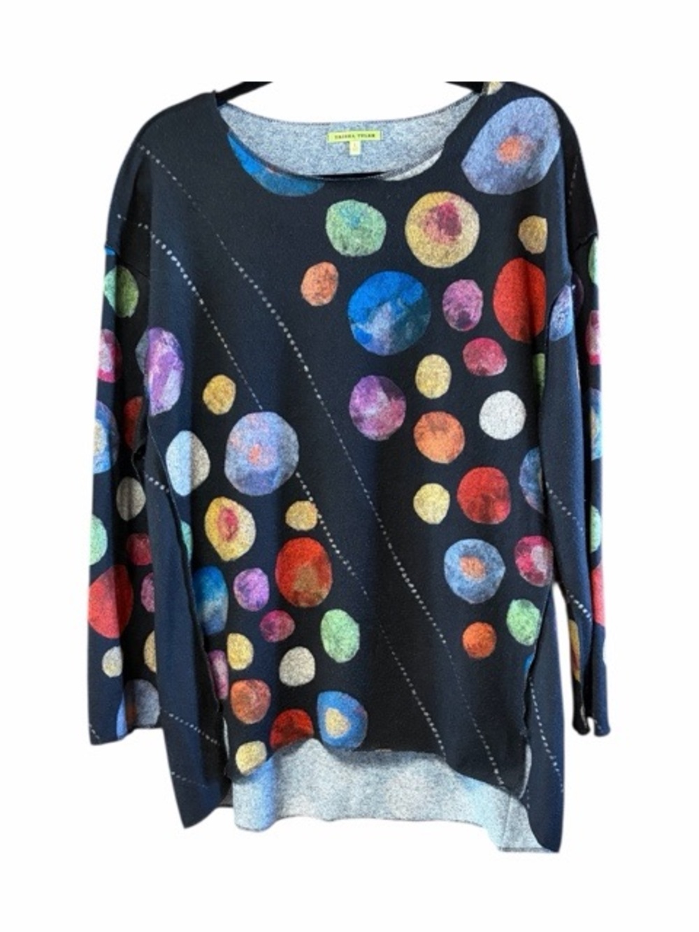 Trisha Tyler Colorful Artsy Dot‎ High-Low Tunic Top - Picture 2 of 6